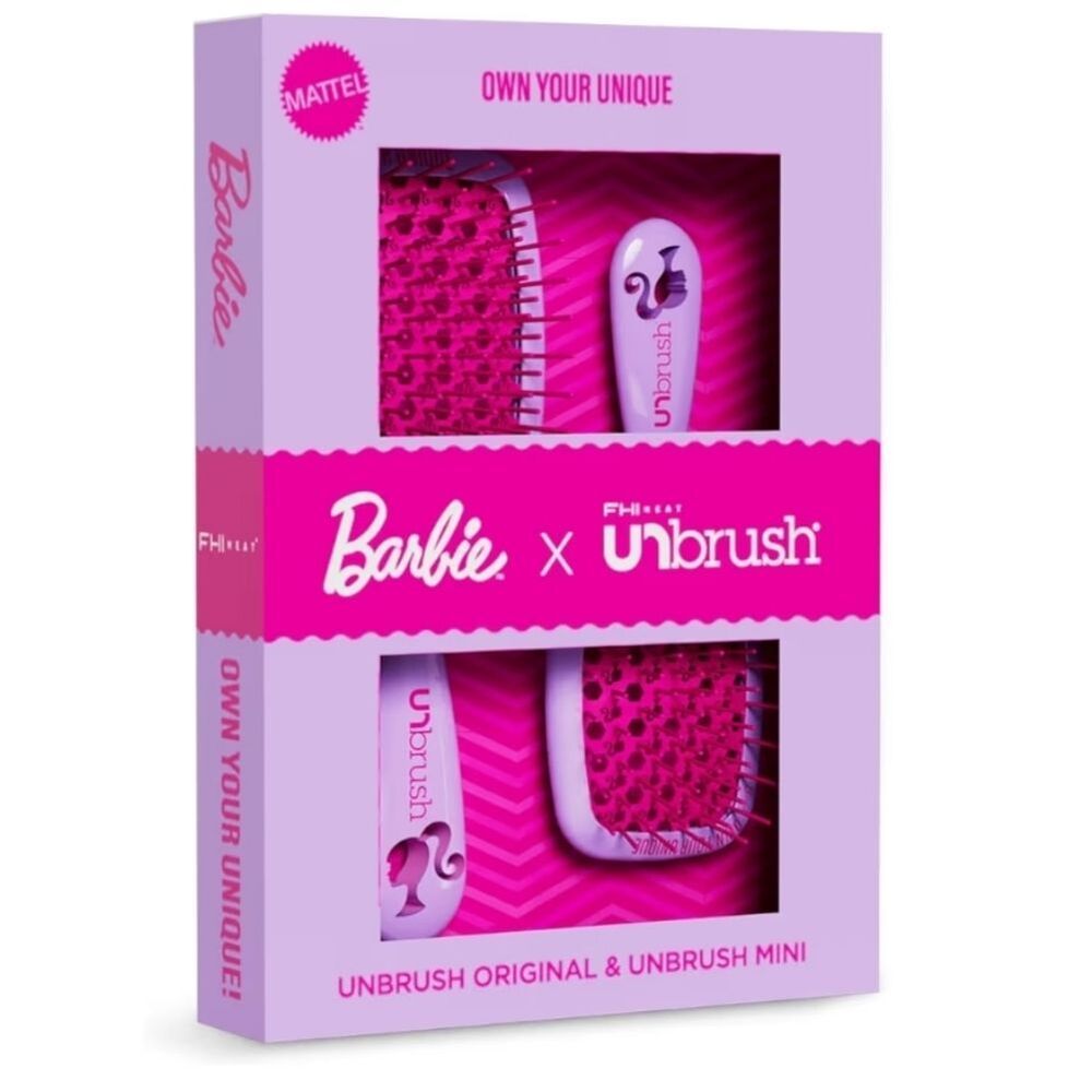 FHI Heat Unbrush Style Icon Barbie Duo Hairbrush Set- Purple